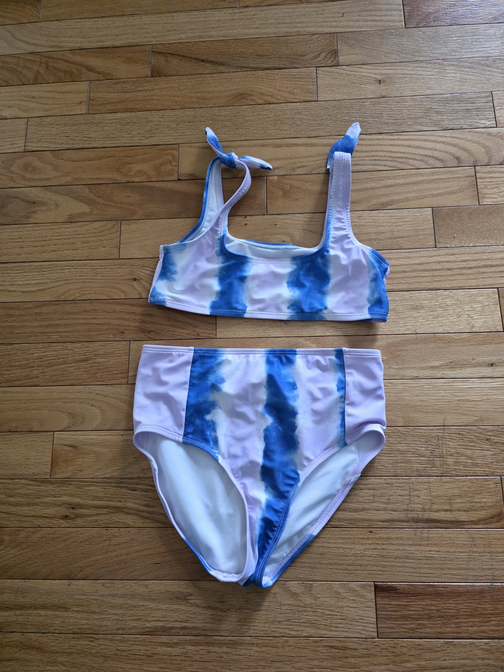 DSG Girls Blue and White Tie-Dye Bikini Set